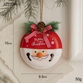 Hand-painted Santa Claus metal bell with pine cones and Merry Christmas lettering - Santa Claus
