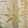 Gouden kerstster met glitters van 10cm voor kerstboom decoratie, maat 10x10cm - Gouden Kleine Noordster