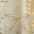 Glinsterende gouden ster hanger met ijzeren frame voor feestelijke kerstboomdecoratie - Goud Vijfpuntige Ster