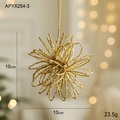 Glinsterende gouden ster kerstornament van 10 cm voor kerstboom decoratie - Gouden bloembal
