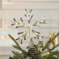 Estrella de árbol de Navidad copo de nieve plateado brillante con luces LED y purpurina - Estilo B Plateado