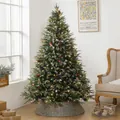 Albero di Natale artificiale 150cm con luci LED calde, pigne e bacche rosse - 150cm (Con Luci & Vaso)