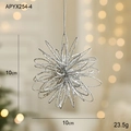 Glinsterende 10cm zilveren ster-kerstornament van ijzer met glitter en ophangkoordje - Zilveren Bloembal