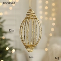 Gouden glitter spiraalvormige holle lantaarn kerstornament voor in de kerstboom - Kleine gouden spiraalvormige druppel