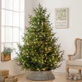 Árbol de Navidad artificial de 150 cm con luces LED cálidas y base de cesta de mimbre - 150cm Con Luces