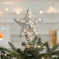 Sparkling silver glitter 3D star tree topper with warm LED lights for Christmas tree décor - Type E Silver