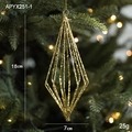 Pendaglio natalizio dorato a forma di rombo scintillante, misura 18cm x 7cm - Pallina a Rombo Dorata (APYX251-1)
