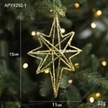 Decorazione natalizia a stella 3D con glitter dorati, misura 15 cm per 11 cm - Grande Stella Ottagonale Dorata (APYX252-1)