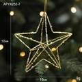 Sparkly gold 3D star Christmas ornament with sequins for tree decoration, 10cm size - Gold Pentagram Star (APYX252-7)