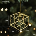 Sparkling gold glitter gift box Christmas ornament for tree decoration 6x6x5cm - Gold Gift Box (APYX253-1)