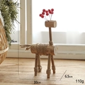 Handmade wooden Christmas reindeer ornament with red berries, size 26cm, rustic holiday decor - Style B Small Reindeer (ABCZ71-2)