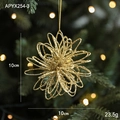 Sparkling gold glitter wire Christmas ornament for tree decoration 10cm star pendant - Gold Flower Ball (APYX254-3)