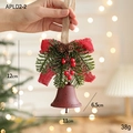 Campana di Natale in metallo bronzo con fiocco rosso pigna e bacche decorative - Campana con Bacche Rosse (APLD2-2)