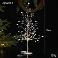 LED lighted silver wire crystal Christmas tree ornament with colorful beads 45cm - 45cm / Silver Colorful Bead Tree (ABCZ91-4)