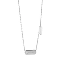 Minimalistische 925 sterling zilveren ketting met twee ovale LUCKY gegraveerde hangers - LUCKY Letter Ovale Hanger / Zilver