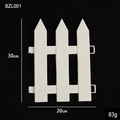 White plastic picket fence for Christmas tree decor, height 30cm and width 20cm - Style A (BZL001) / White