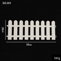 White plastic Christmas tree fence section, 20x50cm detachable garden picket border - Extended Style A (BZL003) / White