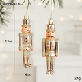 Glittery gold nutcracker Christmas tree ornaments, height 13cm, festive hanging decor - Nutcracker Soldier Shape