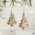 7.5cm rose gold Christmas tree ornament with glitter finish and golden hanging string - Christmas Tree Style
