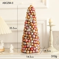 35cm tabletop cone Christmas tree with rose gold baubles and glitter decorations - Pink Gold Christmas Tree