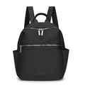 Zaino nero minimalista da donna in tessuto Oxford con grande capacità per viaggi e pendolari - Nero