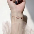 Elegantes 925 Sterling Silber Armband mit Mond- und Sternanhänger in Roségold für Damen - Stern Mond Armband Roségold