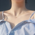Collier minimaliste en argent sterling S925 avec cinq perles lisses sur chaîne fine - Collier Six Perles