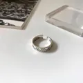 Retro S925 silver open ring featuring Roman numerals and days of the week engraving - Roman Numerals Week Engraved Style (S-R402)