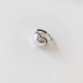Polished S925 sterling silver heart ring with vintage beaded edge and adjustable open band - Heart Style