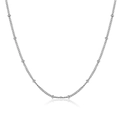Collana minimalista in argento sterling 925 con catena sottile e perline d'argento - Argento