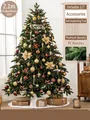 Luxuriöser 2,1m Weihnachtsbaum in Gold und Kaffee mit 117 Premium-Dekorationen - 2.1m Gold & Kaffee Set