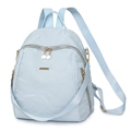 Waterproof light blue oxford nylon backpack with gold hardware and multiple pockets - Blue