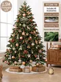 Champagnerfarbenes 1,5m Weihnachtsbaum Set mit 40 Ornamenten und Plüsch-Baumrock - 1,5m (40 tlg. Zubehör) / Champagner Kaffee