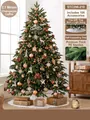 2,1m kunstmatige kerstboom in champagnegoud met 106 luxe ornamenten en LED-verlichting - 2,1m (106st Accessoires) / Champagne Koffie