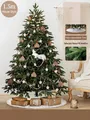 1,5m PE künstlicher Weihnachtsbaum mit Hausanhängern und warmer LED-Lichterkette - 1,5m (37 tlg. Zubehör) / Haus-Eichhörnchen-Stil