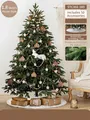 Dichter 1,8m künstlicher Weihnachtsbaum mit PE-Nadeln, LED-Lichtern und 50 Deko-Elementen - 1,8m (50 tlg. Zubehör) / Haus-Eichhörnchen-Stil