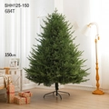 Lussureggiante albero di Natale PE 150cm con rami fitti e base in metallo nero - Piccolo Albero Sempreverde (SHH125-150)