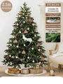 2,1m Luxus PE Weihnachtsbaum mit 65 Ornamenten, Rock und LED-Lichterkette - 2,1m (65 tlg. Zubehör) / Haus-Eichhörnchen-Stil