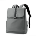 Sac à dos d'ordinateur gris minimaliste avec sangle verticale et bretelles rembourrées - Gris