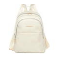 Sac à dos en cuir PU blanc crème avec design patchwork moderne et détails dorés - Blanc Cassé