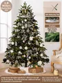 Luxuriöser 1,8 m künstlicher Weihnachtsbaum in Schwarz-Weiß mit 69-teiligem Deko-Set - 1,8m (69 tlg. Zubehör) / Schwarz & Weiß