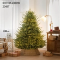 Albero di Natale in PE di lusso 240cm con luci LED e base intrecciata marrone - Extra Grande Set Natalizio Con Luci E Base (SHH125-240DW)