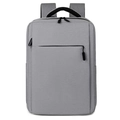 Minimalist grey business laptop backpack with black handle for travel and daily commute - Gray