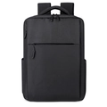 Minimalist black business laptop backpack with waterproof fabric for commute and travel - Black