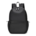 Waterproof black business backpack for men with large capacity for travel and commuting - Solid Black
