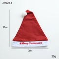 Red plush Christmas hat with white pompom and Merry Christmas print, 37x29cm size - Red Merry Christmas Text Hat