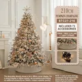210cm champagner goldener Luxus-Weihnachtsbaum mit 73er Ornament-Set und LED-Lichterkette - Kleine Spezifikation / Kürbis Champagner