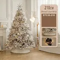 210cm Luxus Weihnachtsbaum mit 59 silbernen Ornamenten und weißem Weidenkorb-Fuß - Große Spezifikation / Ätherisches Milchweiß