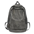 Minimalistischer Rucksack aus gewaschenem Canvas mit großem Fassungsvermögen für Reisen - Schwarz