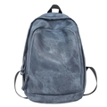 Minimalistischer 2025 Rucksack aus gewaschenem blauem Segeltuch mit großem Fassungsvermögen - Blau